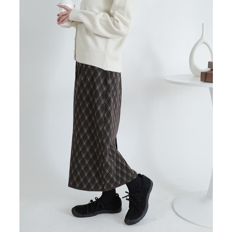 チェック柄 Aラインロングスカート | VIVID LADY | 詳細画像12 