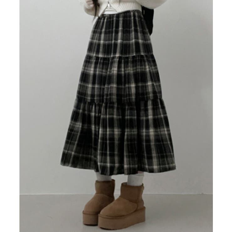 チェック柄ティアードロングスカート | VIVID LADY | 詳細画像19 