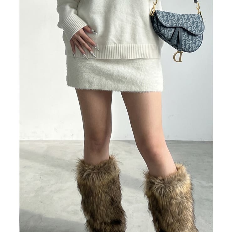 シャギーニット Iラインミニスカート | VIVID LADY | 詳細画像8 