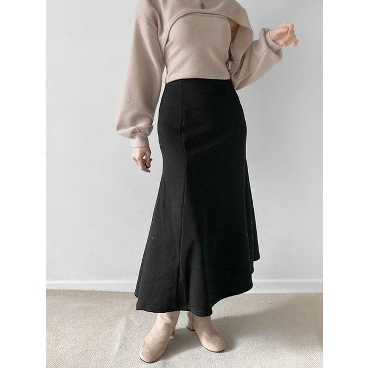 スカート レディース 裏起毛マーメイドロングスカート[品番