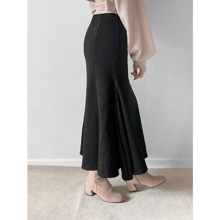 スカート レディース 裏起毛マーメイドロングスカート[品番