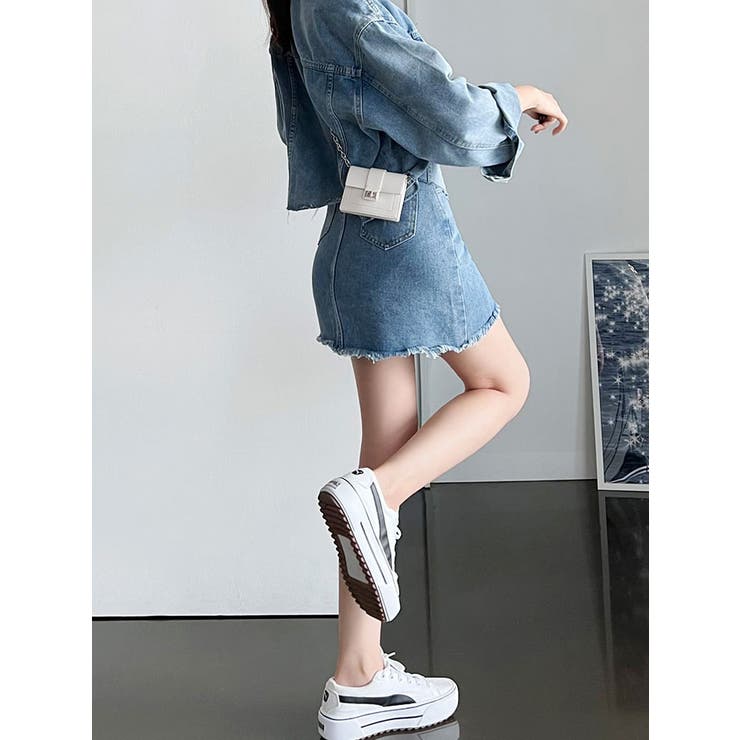 送料関税込♪ Jeans/カットアウト デニムミニスカート カットオフデニムミニスカート レディース デニム[品番