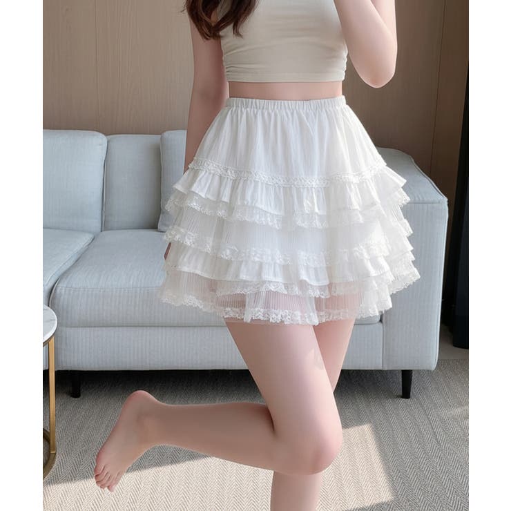 インナーパンツ付き レースティアードミニスカート | VIVID LADY | 詳細画像3 