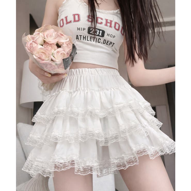 インナーパンツ付き レースティアードミニスカート | VIVID LADY | 詳細画像1 