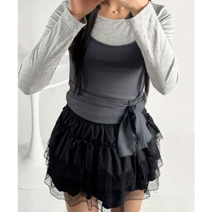 インナーパンツ付き レースティアードミニスカート | VIVID LADY | 詳細画像14 