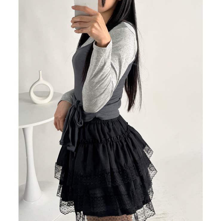 インナーパンツ付き レースティアードミニスカート | VIVID LADY | 詳細画像15 