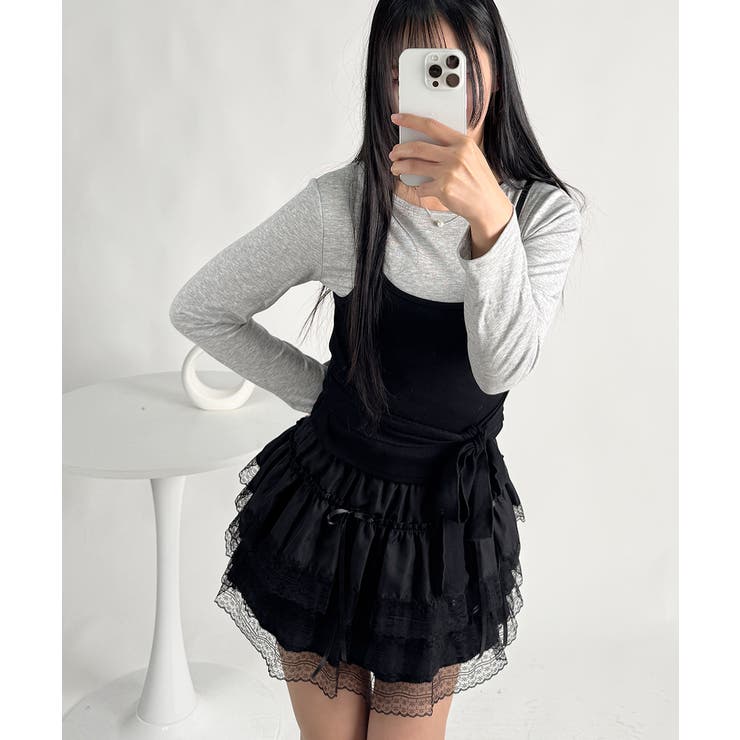 インナーパンツ付き レースティアードミニスカート | VIVID LADY | 詳細画像16 