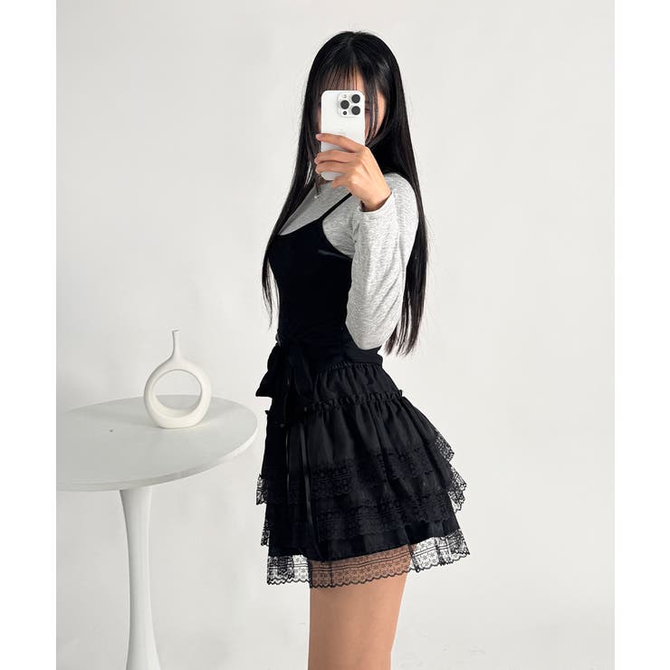 インナーパンツ付き レースティアードミニスカート | VIVID LADY | 詳細画像17 