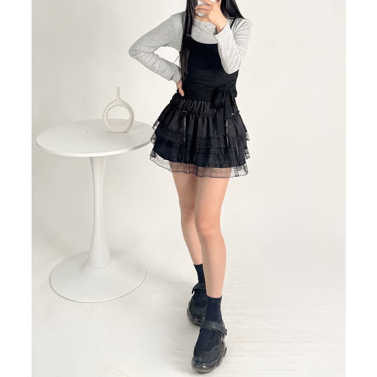 インナーパンツ付き レースティアードミニスカート | VIVID LADY | 詳細画像18 