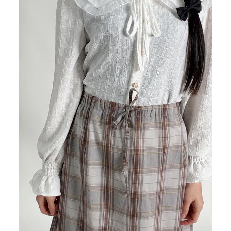 チェック柄 フリル ミドルスカート | VIVID LADY | 詳細画像4 