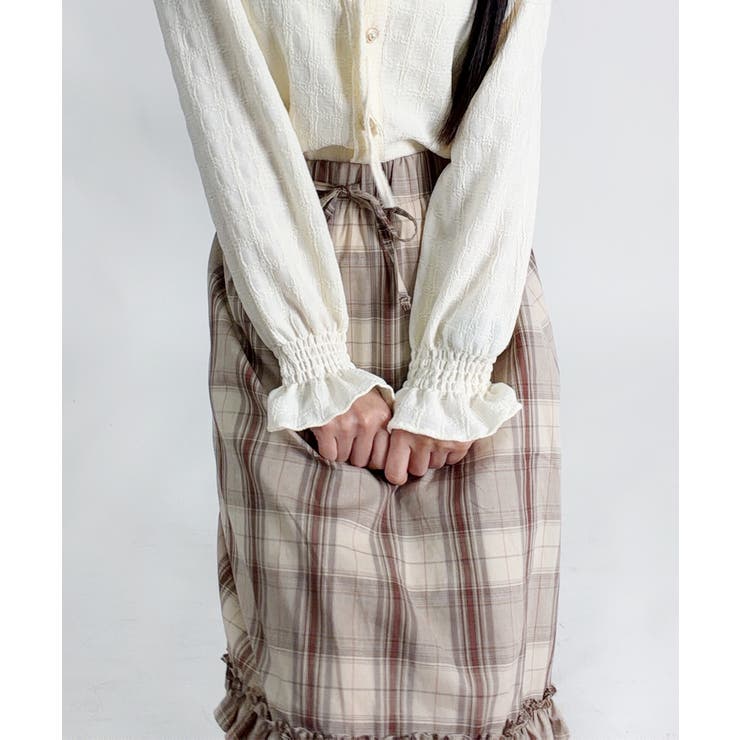 チェック柄 フリル ミドルスカート | VIVID LADY | 詳細画像7 