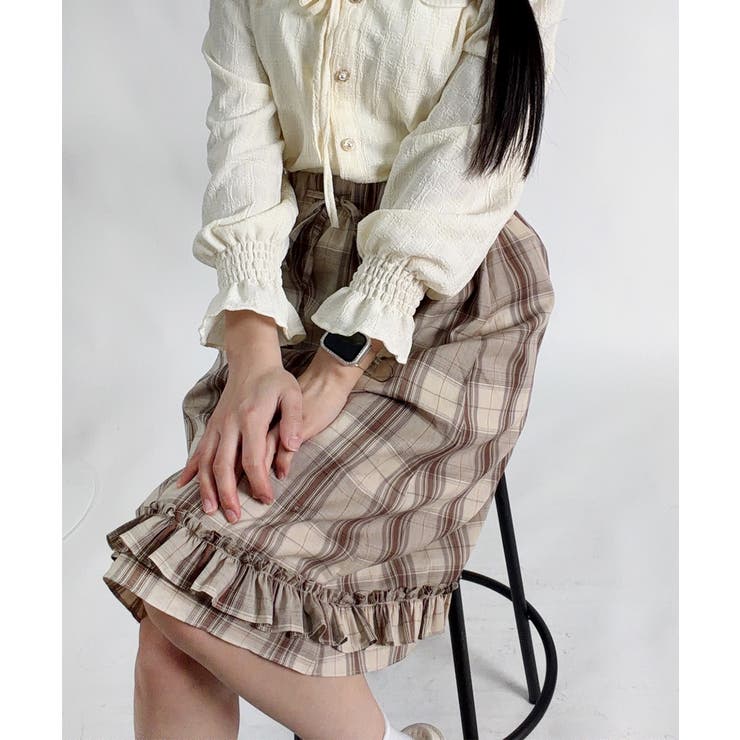 チェック柄 フリル ミドルスカート | VIVID LADY | 詳細画像9 