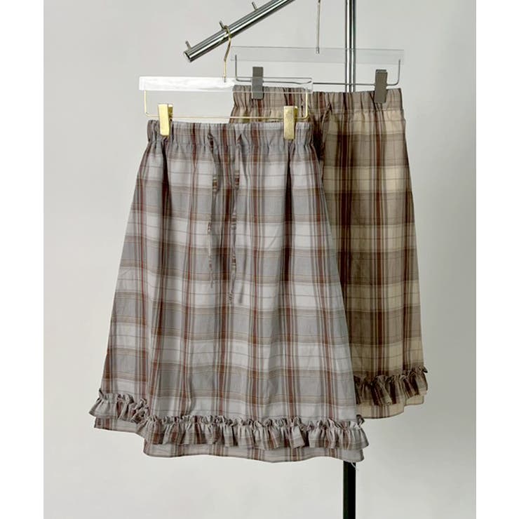 チェック柄 フリル ミドルスカート | VIVID LADY | 詳細画像10 