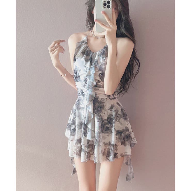 ローズ柄 ティアードフリルワンピース水着 | VIVID LADY | 詳細画像2 