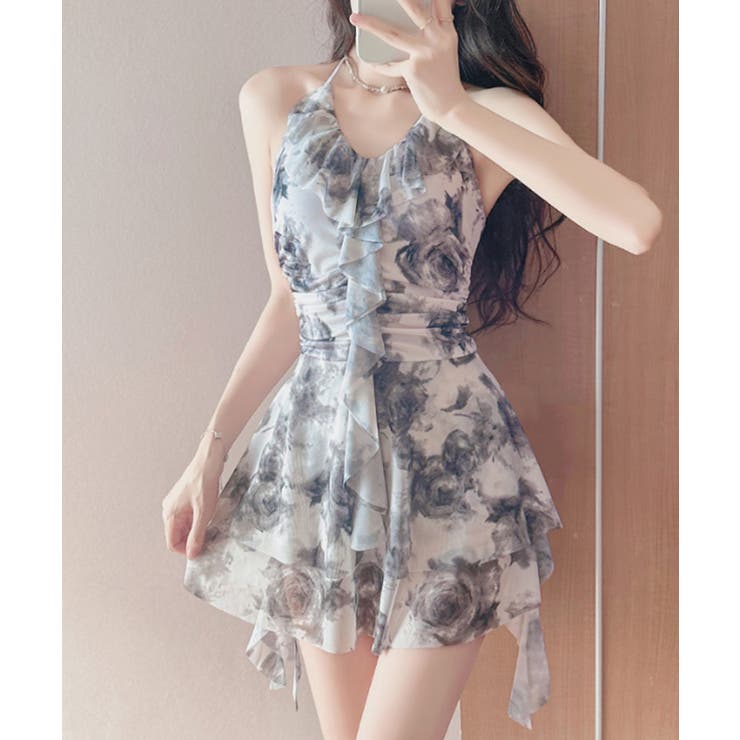 ローズ柄 ティアードフリルワンピース水着 | VIVID LADY | 詳細画像3 