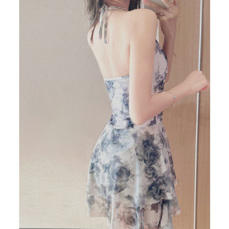 ローズ柄 ティアードフリルワンピース水着 | VIVID LADY | 詳細画像4 