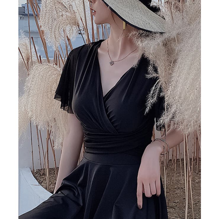 メッシュフレアスリーブカシュクールワンピース水着 | VIVID LADY | 詳細画像3 