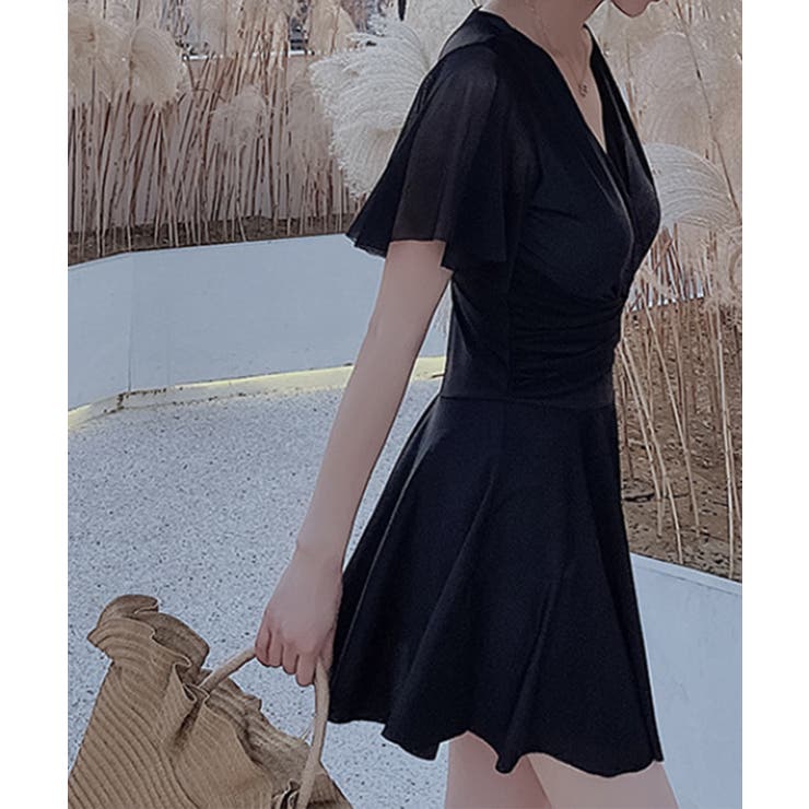 メッシュフレアスリーブカシュクールワンピース水着 | VIVID LADY | 詳細画像5 