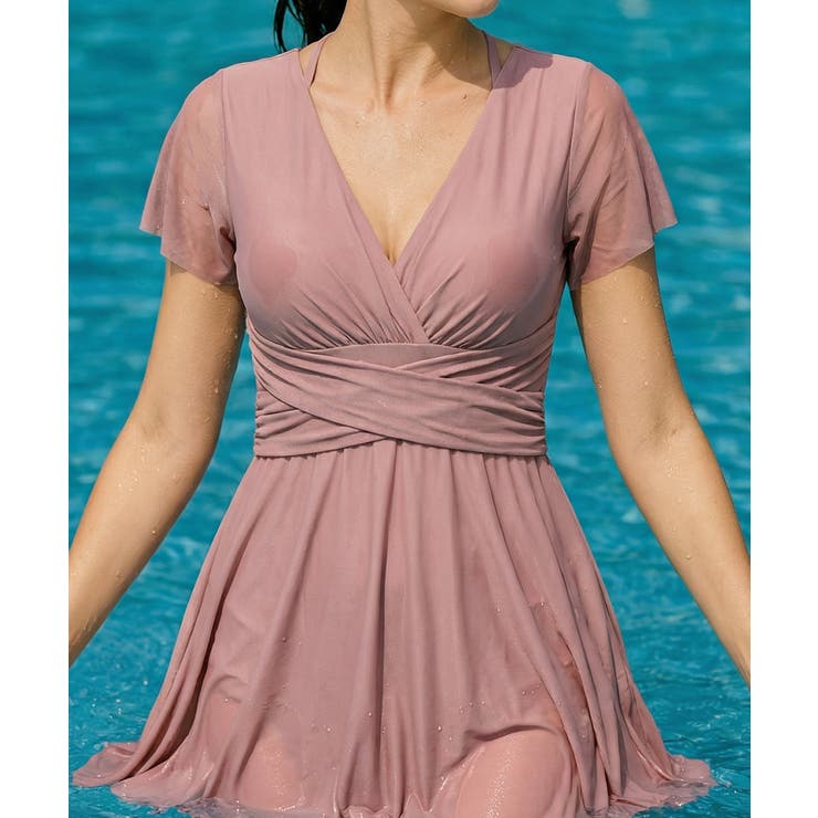 メッシュフレアスリーブカシュクールワンピース水着 | VIVID LADY | 詳細画像7 