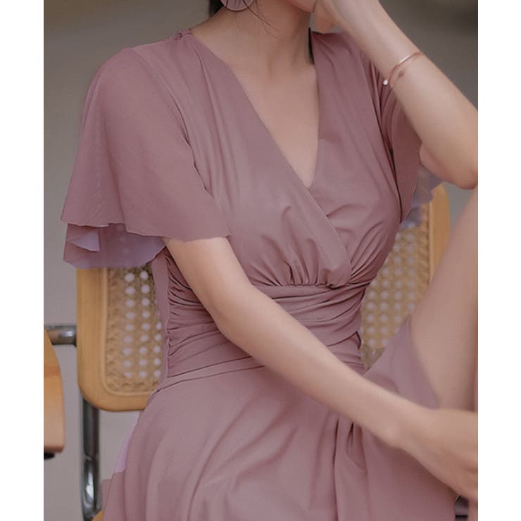 メッシュフレアスリーブカシュクールワンピース水着 | VIVID LADY | 詳細画像8 
