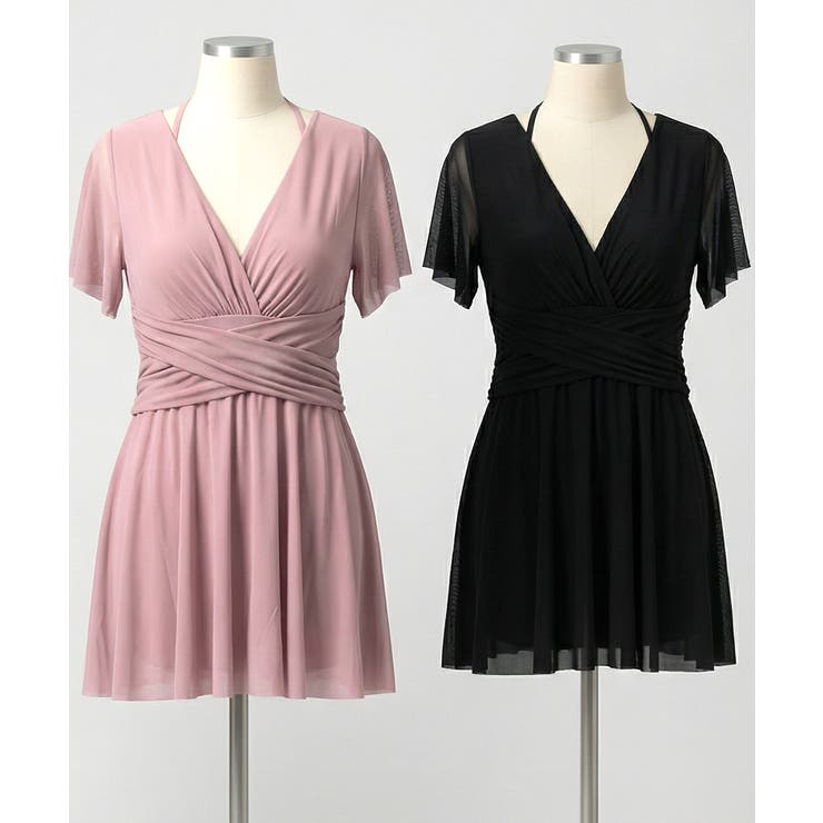 メッシュフレアスリーブカシュクールワンピース水着 | VIVID LADY | 詳細画像11 