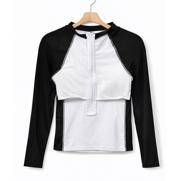 バイカラーハーフジップラッシュガード＆ショーツセットアップ | VIVID LADY | 詳細画像7 