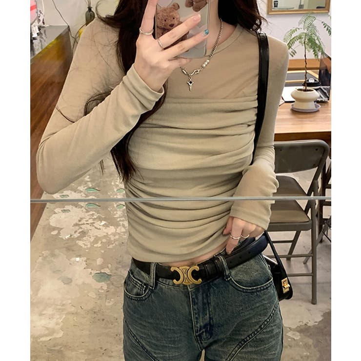 ドレープ シアー切替 ロングスリーブTシャツ | VIVID LADY | 詳細画像4 