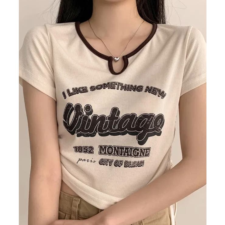 ヴィンテージライク サイドシャーリング リブTシャツ | VIVID LADY | 詳細画像1 