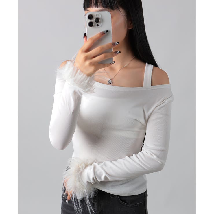 【全3色】タイオフショルダー ホルターネックトップ　アイボリー ピンク ブラック 【off-n25032002top】( mja )(250327) 全3色】タイオフショルダー ホルターネックトップ アイボリー