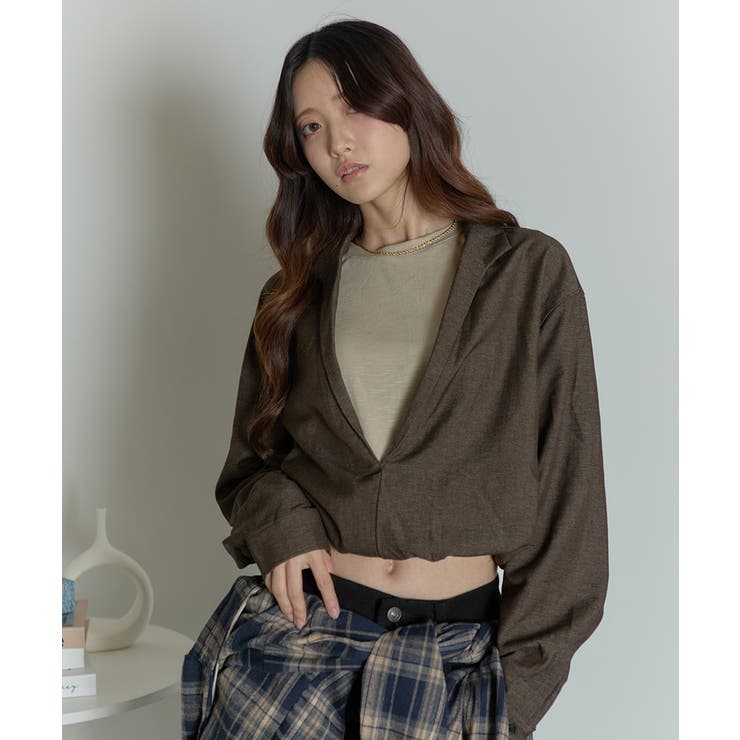 フェイクレイヤード クロップドトップス | VIVID LADY | 詳細画像3 