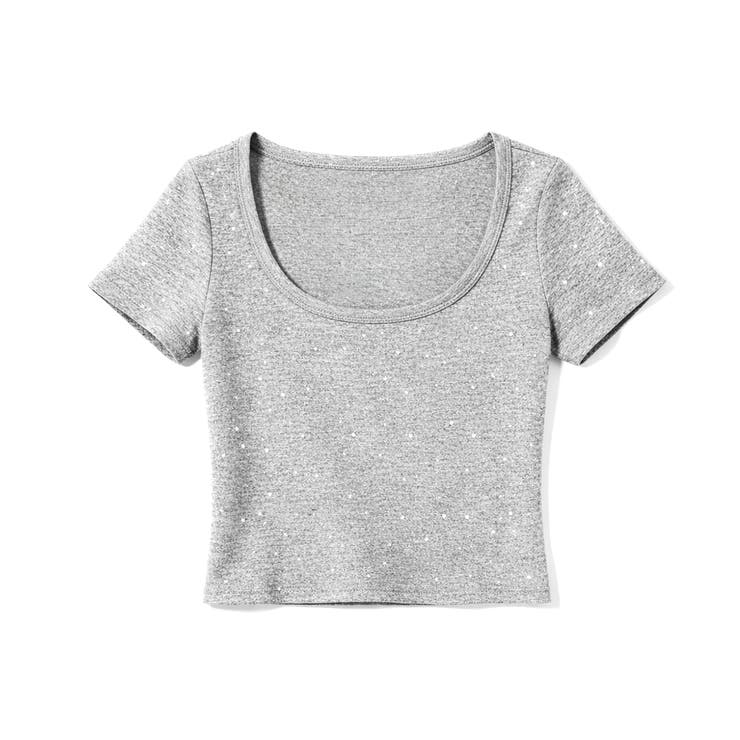 ラインストーン カップイン クロップド丈 半袖Tシャツ | VIVID LADY | 詳細画像16 