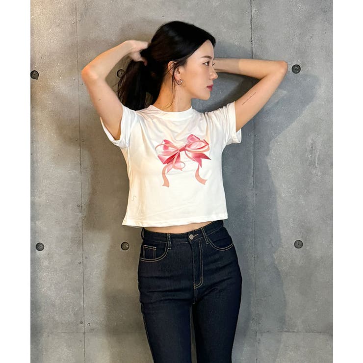 リボンプリント半袖Tシャツ レディース 夏 | VIVID LADY | 詳細画像10 