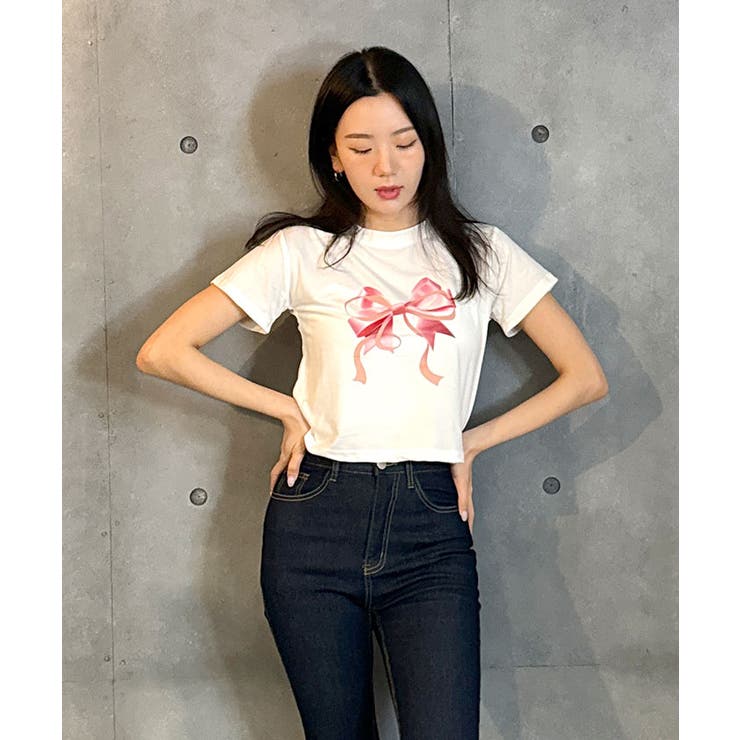 リボンプリント半袖Tシャツ レディース 夏 | VIVID LADY | 詳細画像11 
