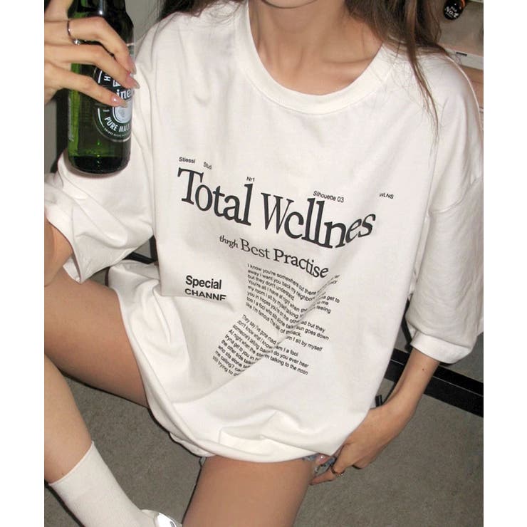 ロゴプリント半袖Tシャツ レディース 夏tシャツ[品番 ロゴプリント半袖Tシャツ レディース 夏tシャツ[品番