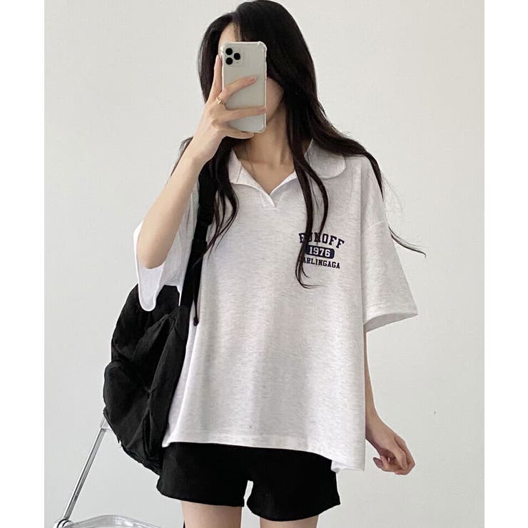 襟付き半袖Tシャツブロークコア レディース ブロケットコア[品番