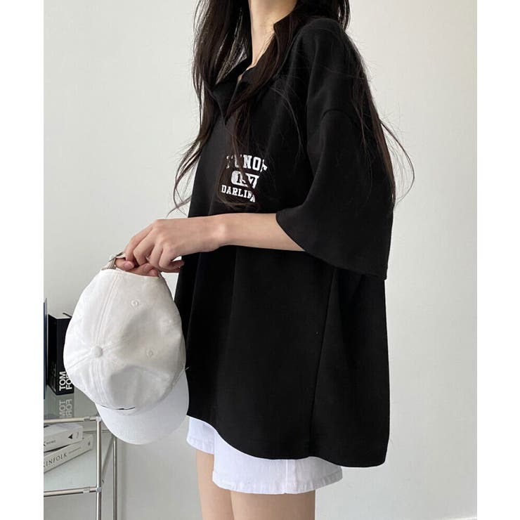 襟付き半袖Tシャツブロークコア レディース ブロケットコア[品番