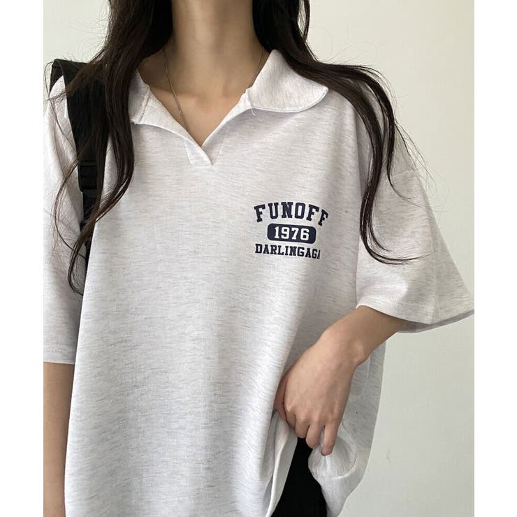 襟付き半袖Tシャツブロークコア レディース ブロケットコア[品番