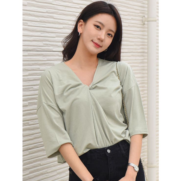 グリーン | トップス レディース vネックtシャツ | VIVID LADY