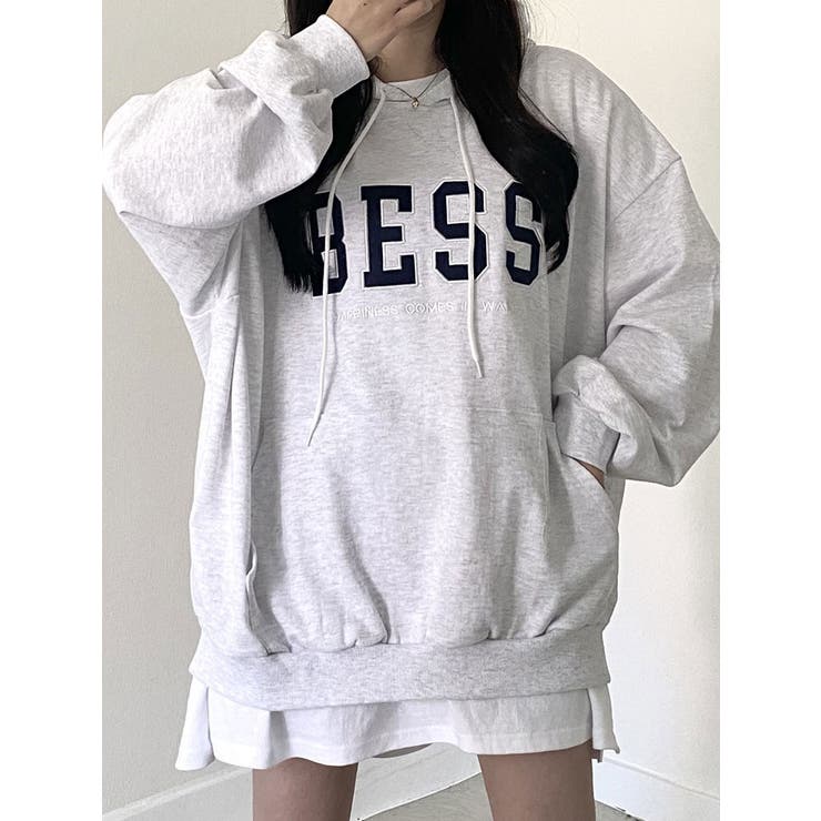 オーバーフィットロゴ入りパーカー カジュアル トップス[品番