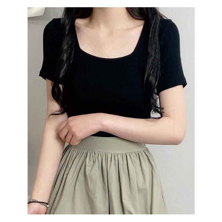 スクエアネックtシャツ クロップド丈 半袖 | VIVID LADY | 詳細画像14 