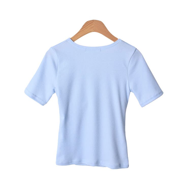 女性らしくラブリーなVネックラップ半袖Tシャツ レディース 半袖 | VIVID LADY | 詳細画像4 