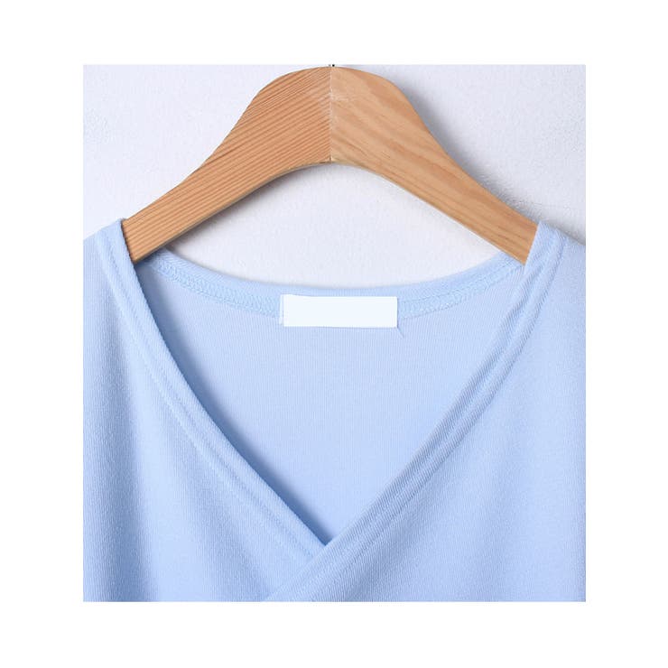 女性らしくラブリーなVネックラップ半袖Tシャツ レディース 半袖 | VIVID LADY | 詳細画像5 