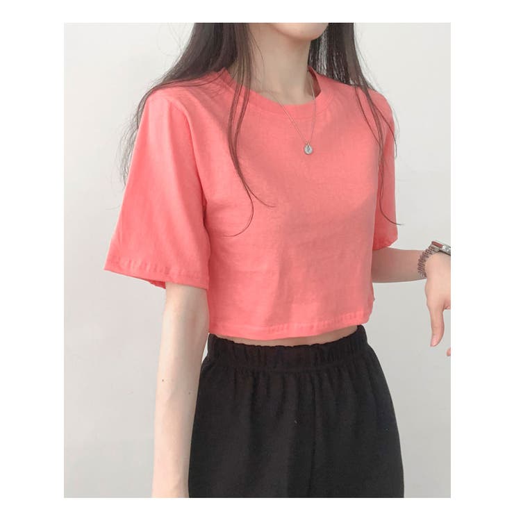 【魅力が引き立つピンク色♡】LV × リブTシャツ 13カラークロップド半袖tシャツ レディース 半袖[品番