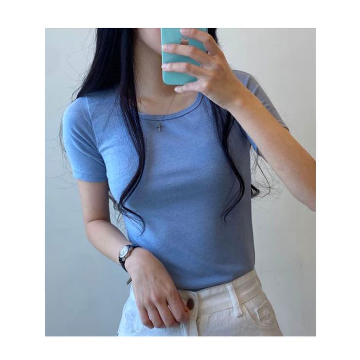 デイリーな無地ライン半袖Tシャツ 全5色 レディース | VIVID LADY | 詳細画像2 