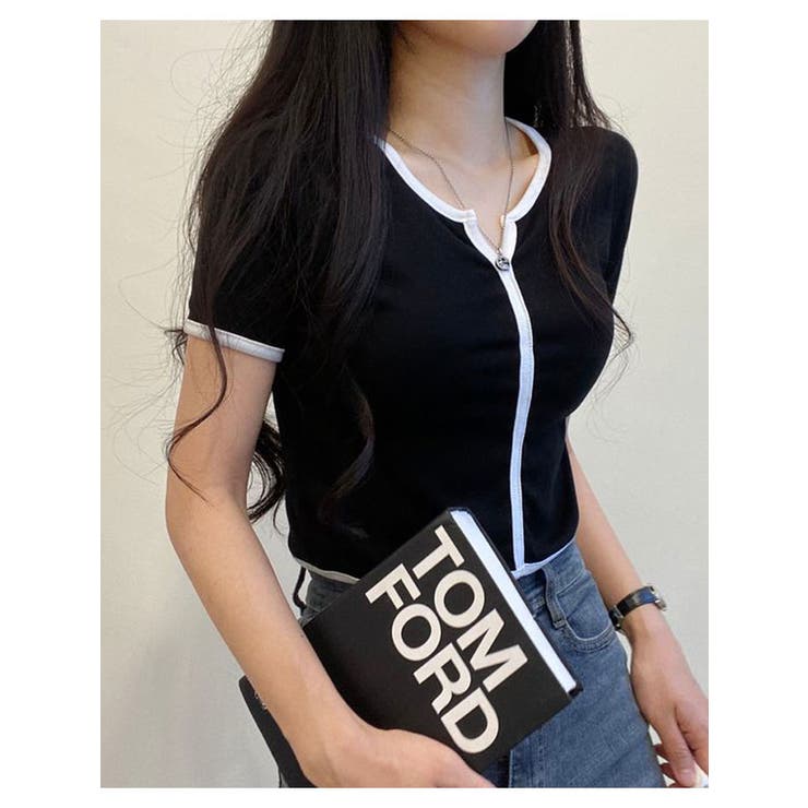 シンプル配色クロップド丈半袖Tシャツ 全4色 レディース | VIVID LADY | 詳細画像8 