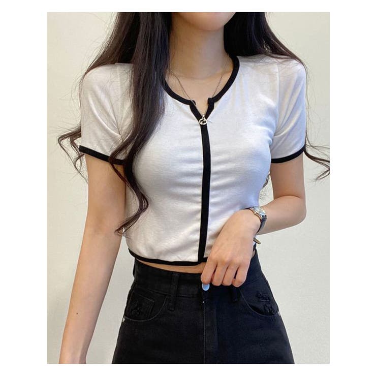 シンプル配色クロップド丈半袖Tシャツ 全4色 レディース | VIVID LADY | 詳細画像11 