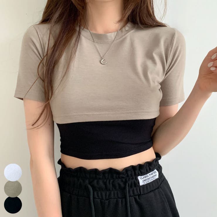ヒップなクロップド半袖Tシャツ y2k クロップド丈 | VIVID LADY | 詳細画像1 