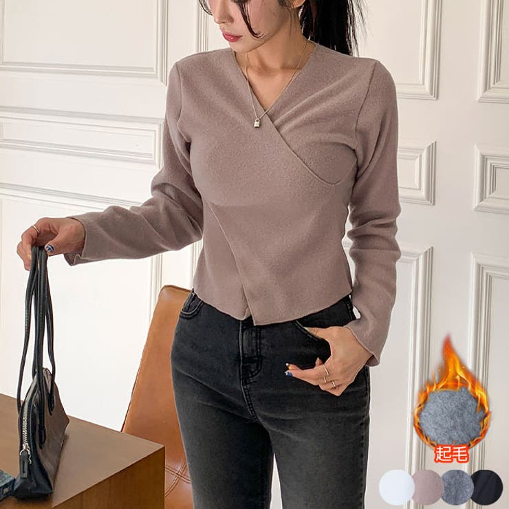 表起毛クロスラップtシャツ 長袖 レディース | VIVID LADY | 詳細画像1 