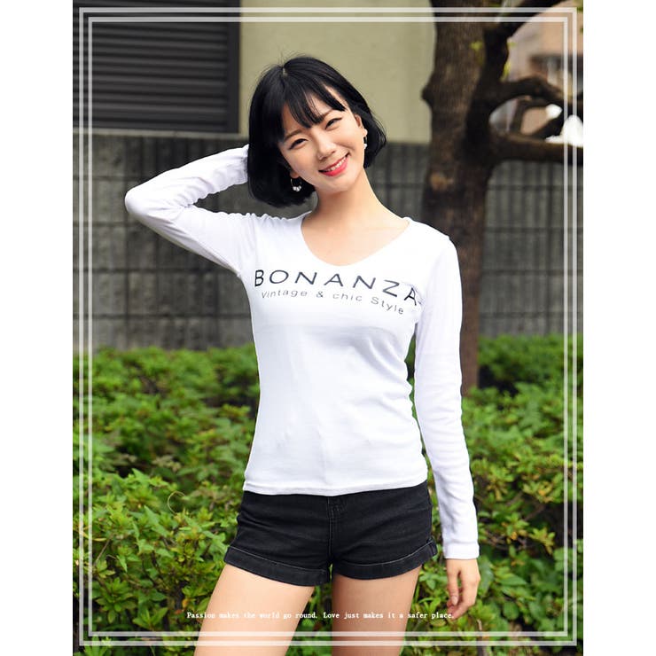 韓国春トレンドVネック長袖Tシャツ Amazon | [ZHIFANXN]【2025年夏登場】シマシャツ オーバーサイズ