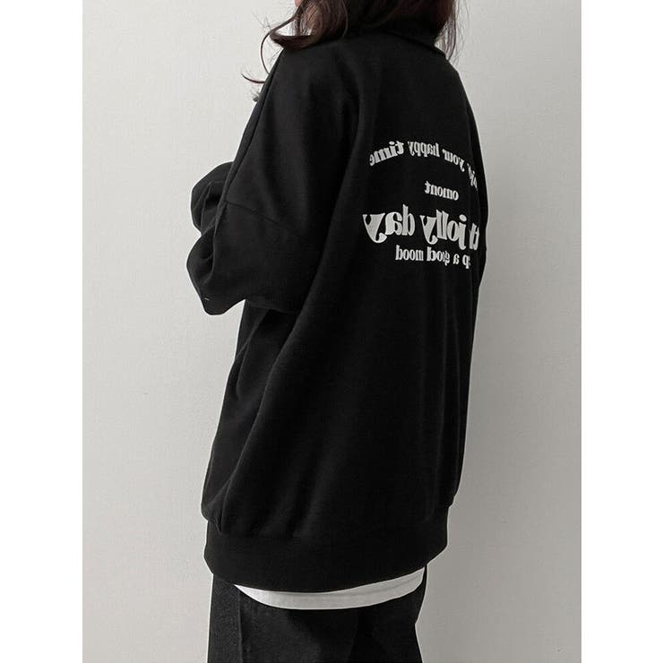 春オーバーフィット襟付きロゴ入りトレーナー 長袖トップス レディース | VIVID LADY | 詳細画像15 